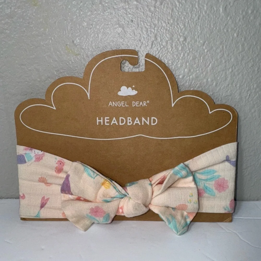 ANGEL DEAR Mermaid Bow Headband  Baby Girls Headband Bow NWT 0-12 months